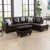 Brown Faux Leather 3-Piece Couch Living Room Sofa Set B