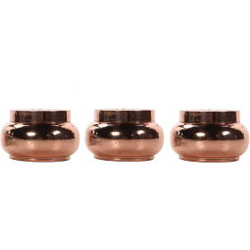 Hosley Set of 3, 6 oz. Rose Gold Afternoon Tea Filled Candle with Lid