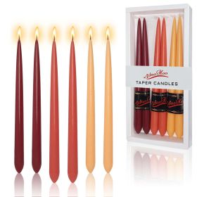 Candlesticks Long Taper Candles - Gradient Red Unscented 10 Inch Tall Tapered Candle Wax Colored Candles Sticks for Home Decor Wedding Church Dinner C