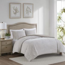 3 Piece Clipped Jacquard Duvet Cover Set