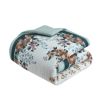 5 Piece Cotton Floral Comforter Set with Throw Pillows