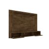 Manhattan Comfort Liberty 70.86 Floating Wall Entertainment Center with Overhead Shelf in Rustic Brown