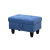 Blue Linen 3-Piece Living Room Sofa Set B