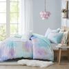 Watercolor Tie Dye Printed Duvet Cover Set with Throw Pillow