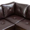 Brown Faux Leather 3-Piece Couch Living Room Sofa Set B