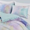 Watercolor Tie Dye Printed Duvet Cover Set with Throw Pillow