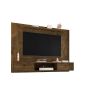 Manhattan Comfort Liberty 70.86 Floating Wall Entertainment Center with Overhead Shelf in Rustic Brown