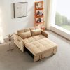 55.5"Twins Pull Out Sofa Bed Khaki Velvet