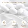 Lacette Silk Pillowcase 2 Pack for Hair and Skin, 100% Mulberry Silk, Double-Sided Silk Pillow Cases with Hidden Zipper (white, Queen 20" x 30")