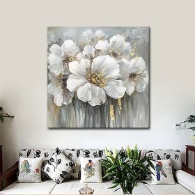 Hand Painted Oil Paintings Hand Painted Square Floral / Botanical Pop Art Living Room Hallway Bedroom Luxurious Decorative Painting (style: 1, size: 150x150cm)