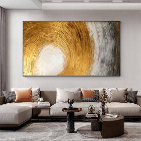 Hand Painted Oil Painting Abstract Gold Texture Oil Painting on Canvas Original Minimalist Art Golden Decor Custom Painting Living Room Home Decor (style: 1, size: 50x100cm)