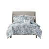 5 Piece Seersucker Comforter Set with Throw Pillows