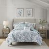 5 Piece Seersucker Comforter Set with Throw Pillows